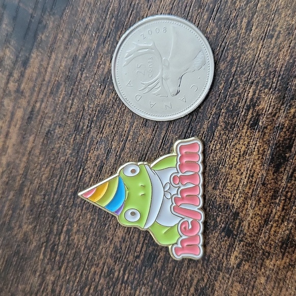 He/Him pronoun Enamel Pin - Picture 2 of 3